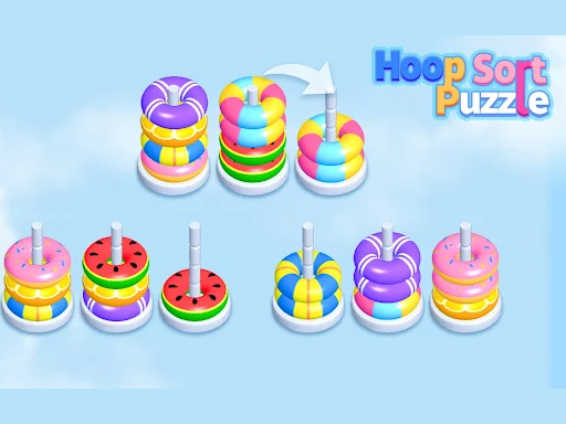 Hoop Stack Kind Puzzle 3-d Recreação